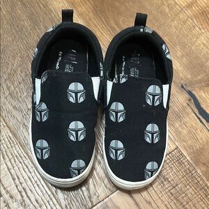 Star Wars Kids Slip-On Sneakers - Black and White Mandalorian